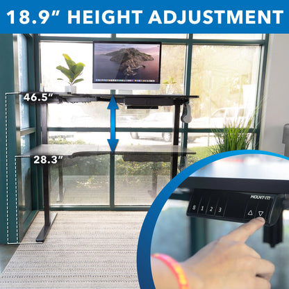 L-Shaped Electric Height Adjustable Sit-Stand Desk