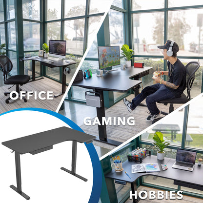 L-Shaped Electric Height Adjustable Sit-Stand Desk