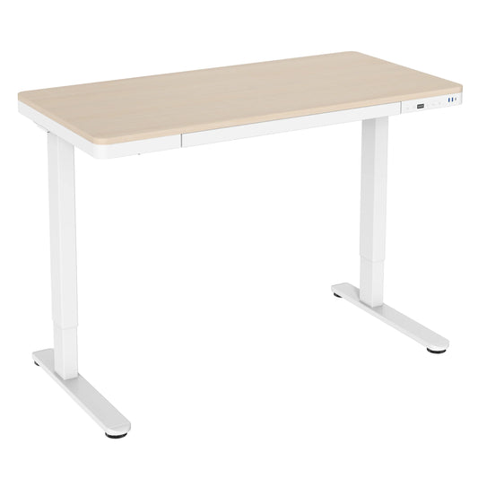 Compact Height Adjustable Sit-Stand Desk with Drawer