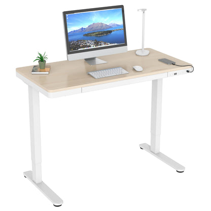 Compact Height Adjustable Sit-Stand Desk with Drawer