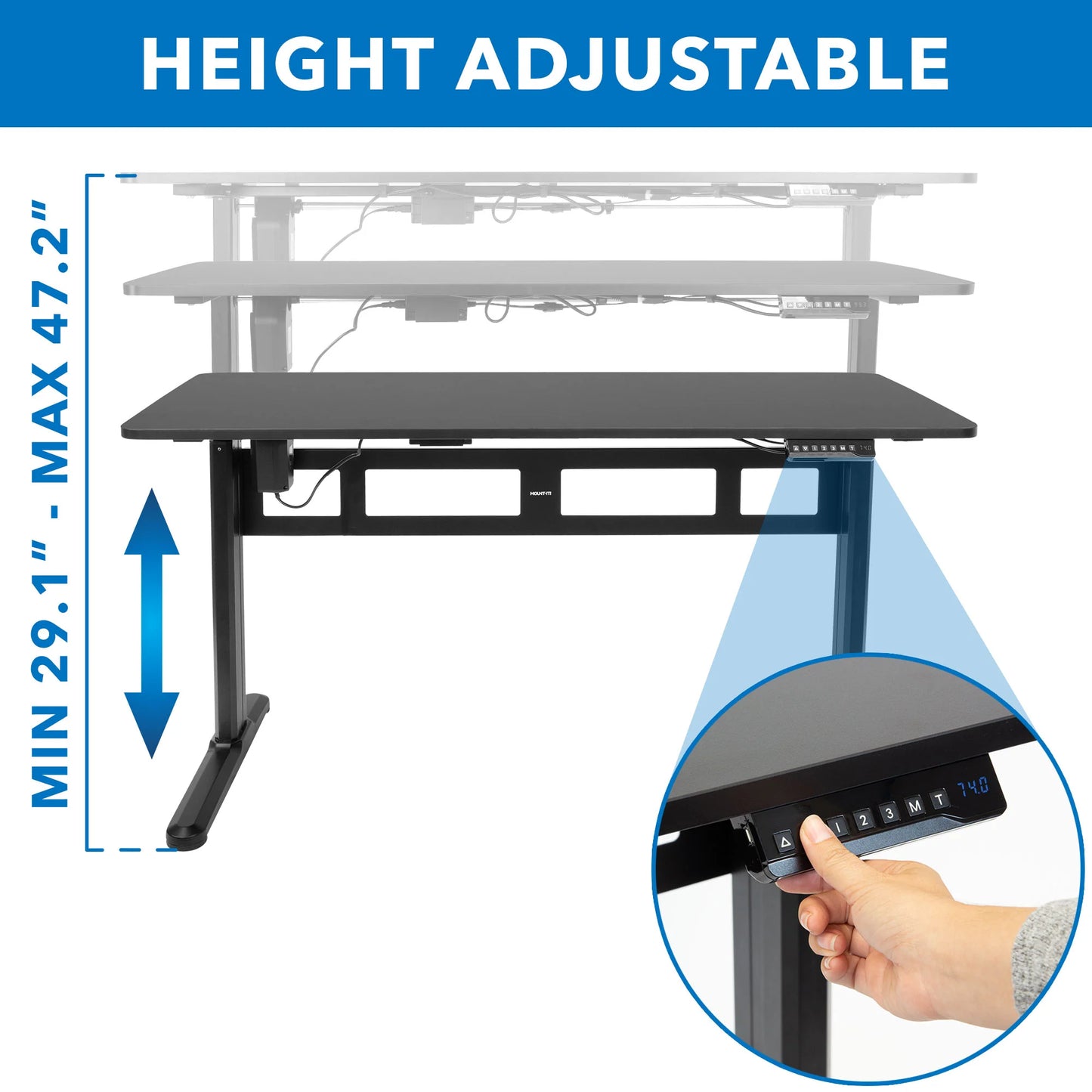 Electric Standing Desk with Memory Control Panel