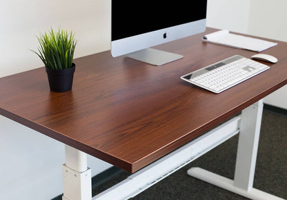 Complete Electric Sit-Stand Desk, Brown Tabletop