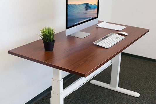 Complete Electric Sit-Stand Desk, Brown Tabletop